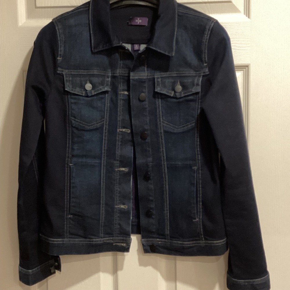 Dark Wash Stylish Jean Jacket by NYDJ, Size S